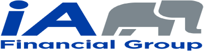 IA Financial Group logo featuring an elephant icon and blue text